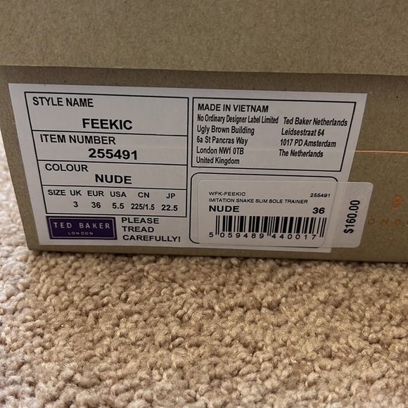 NWT Ted Baker snakeskin pattern tennis shoes - Picture 9 of 9